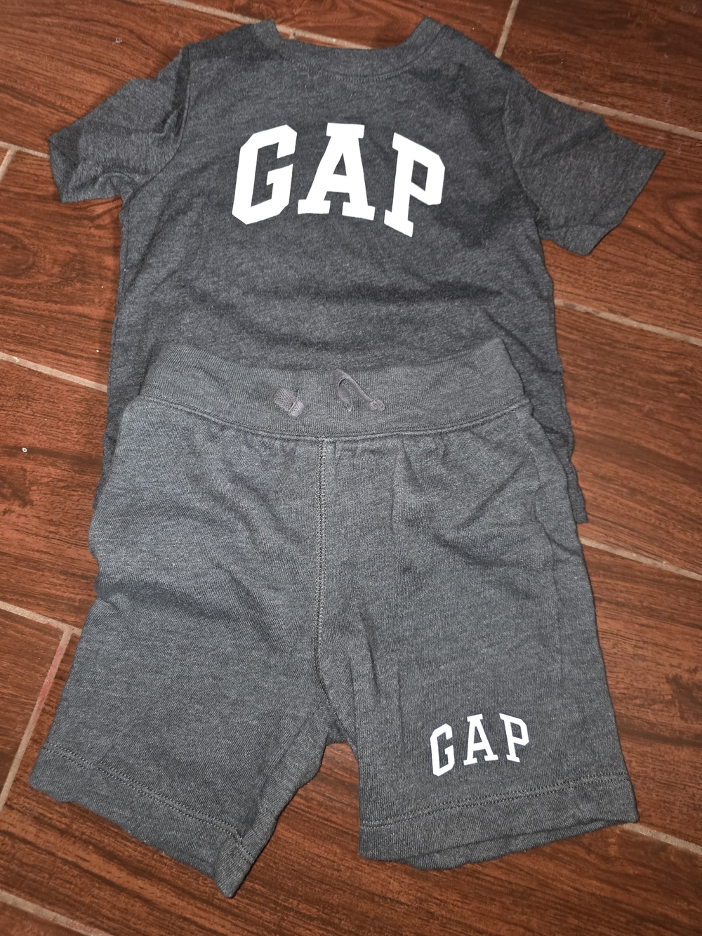 GAP Charcoal Gray Logo Tee and Shorts Set